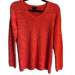 Calvin Klein Jeans Peach Knit V-Neck Sweater Women's Small Soft Casual
